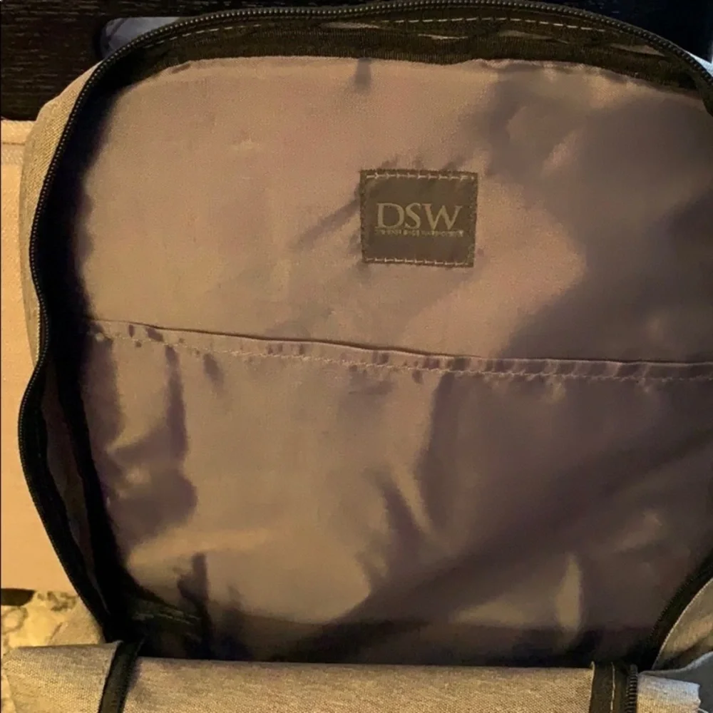 DSW Unisex Gray Canvas Nylon Backpack